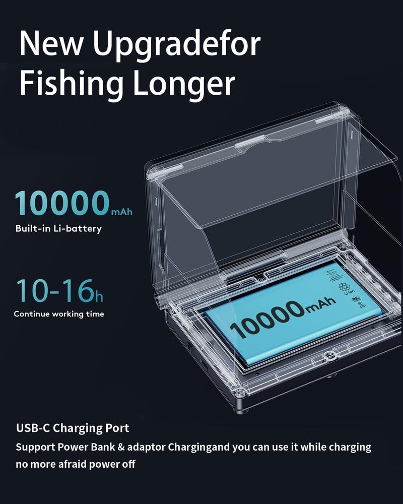 fourq Underwater Fishing Camera,Fishing Camera Ice Fish find 5nch Hd LCD Display Underwater W/ 10000mah Li-Battery,100ft Cable and 4pcs Ir Lights for Boat Lake Kayak Ice Fishing - Image 2